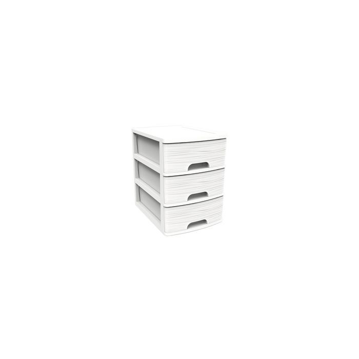 EDA Module de classement STONE, A4, 3 tiroirs, PP, blanc