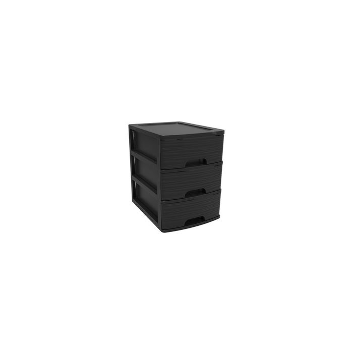 EDA Module de classement STONE, A4, 3 tiroirs, PP, noir