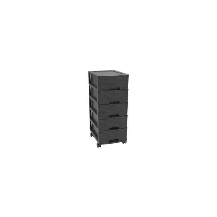 EDA Module de classement STONE, A4, 5 tiroirs, PP, noir