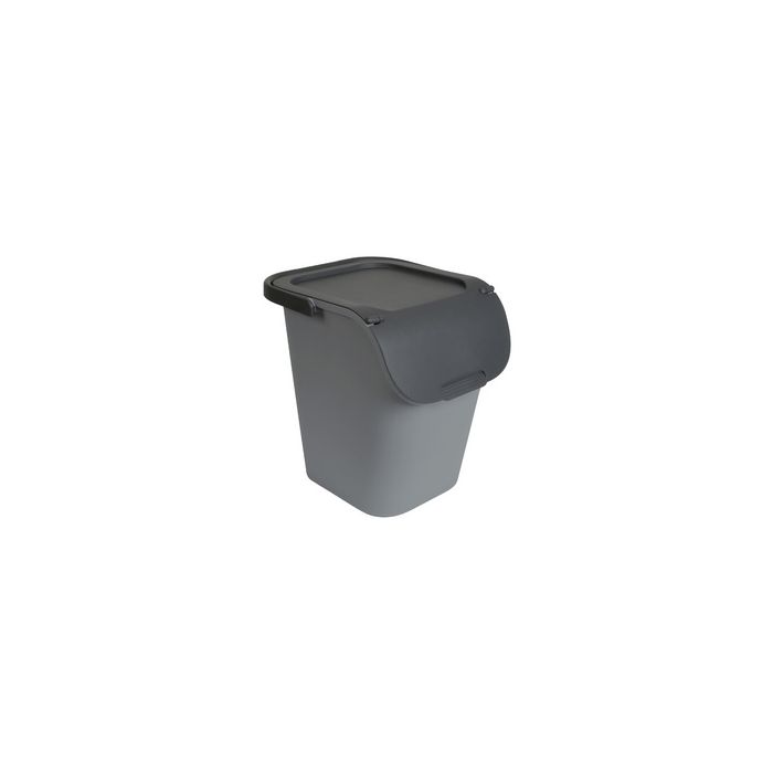 EDA Poubelle de tri TriHome, 40 litres, ciment/anthracite