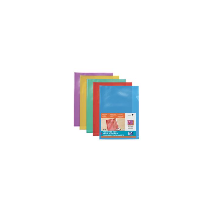 ELBA Pochettes-coin haute résistance, A4, en PVC 0,15 mm,