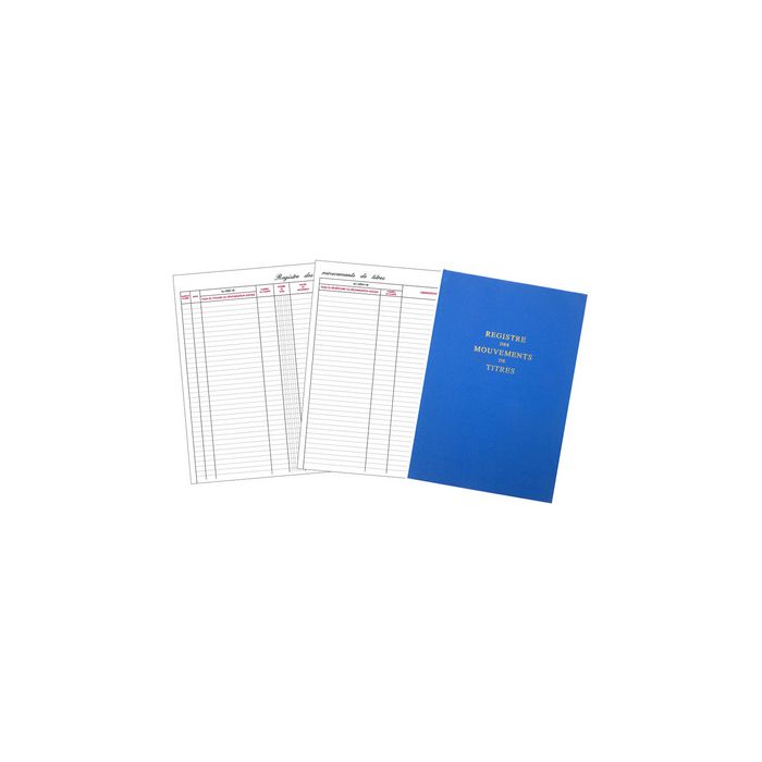 ELVE Registre "Mouvements des titres", 100 pages, format A4