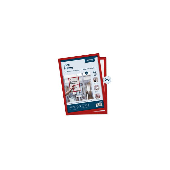 EUROPEL Cadre magnétique INFO FRAME, A3, rouge