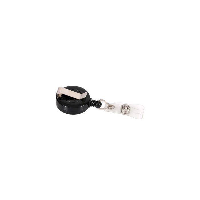 EUROPEL Porte-badge avec enrouleur, rond, noir
