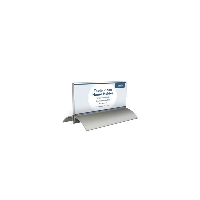 EUROPEL Porte-nom de table, 52 x 100 mm, socle aluminium