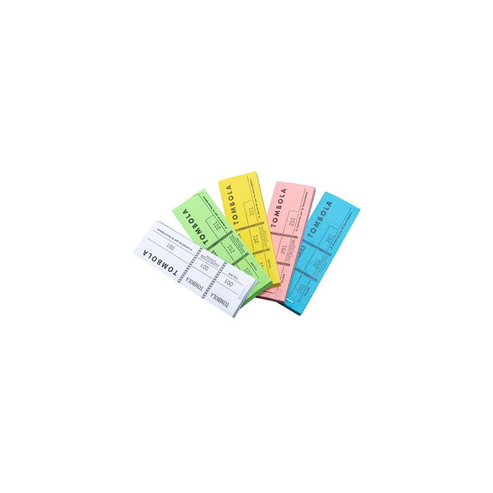 EXACOMPTA Bloc Tombola, 48 x 150 mm, 3 volets, assorti x10