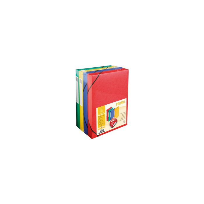 EXACOMPTA Boîte de classement pack promo 3+1, 40 mm, couleur