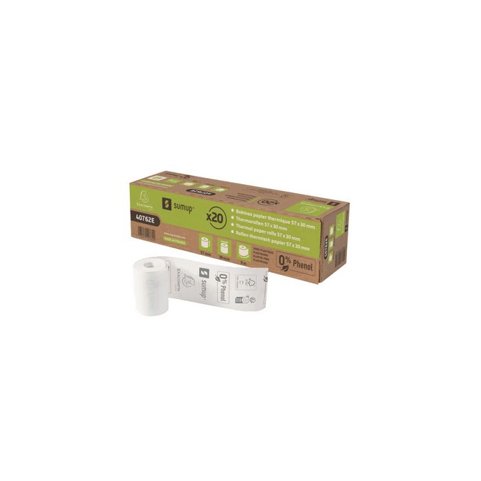 EXACOMPTA Bobine pour ticket CB SumUp, 57 mm x 9 mm, blanc x20