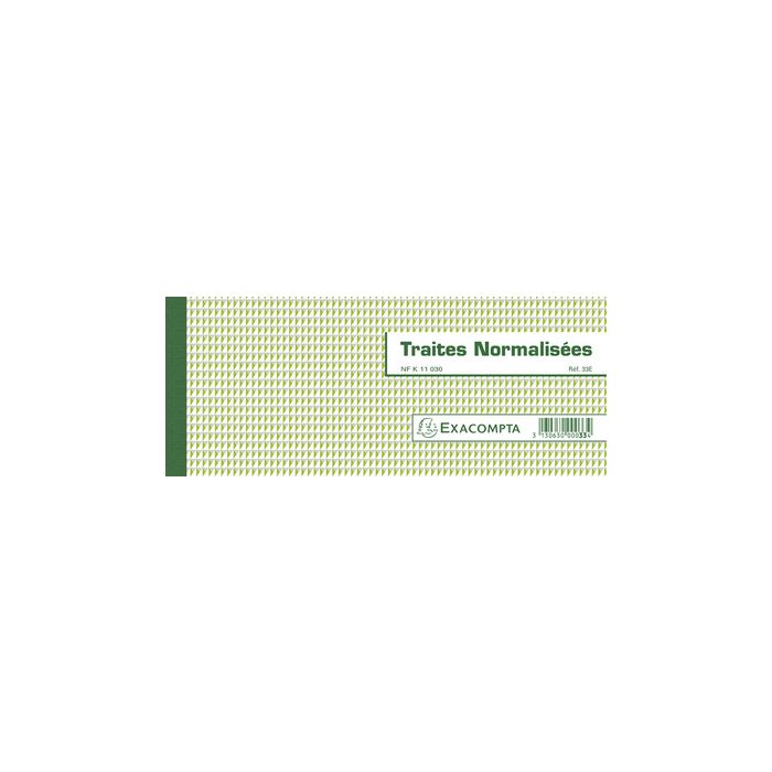 EXACOMPTA Carnet à souche "Traites normalisées"