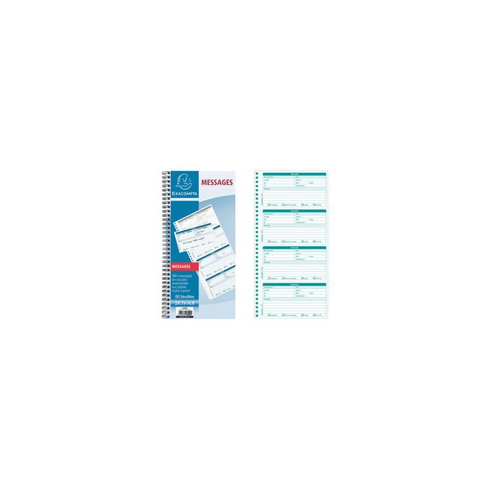 EXACOMPTA Carnet de messages téléphone, spiralé