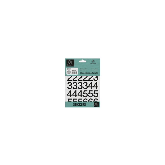 EXACOMPTA Chiffres auto-adhésifs 0-9, 30 mm, noir