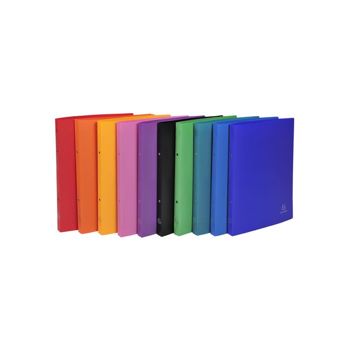 EXACOMPTA Classeur à anneaux, PP, 4 anneaux, A4, assorti x20