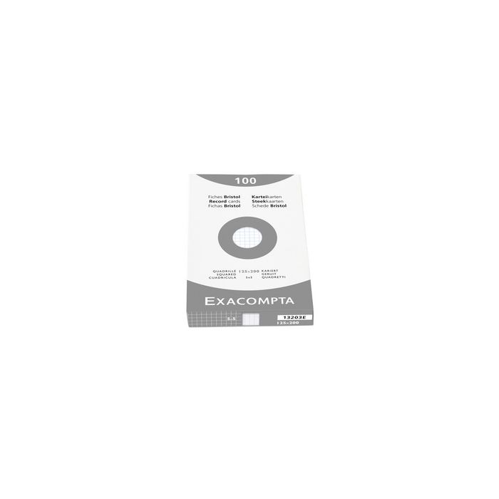 EXACOMPTA Fiches bristol, 125 x 200 mm, quadrillé, blanc