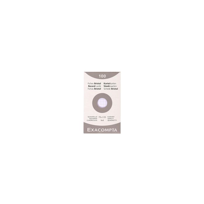 EXACOMPTA Fiches bristol, 75 x 125 mm, quadrillé, blanc