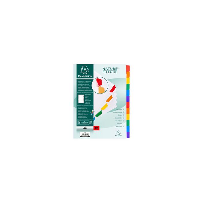 EXACOMPTA Intercalaires en carton, A4, 12 touches