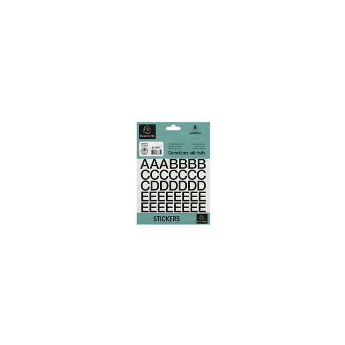 EXACOMPTA Lettres auto-adhésives A-Z, 20 mm, noir