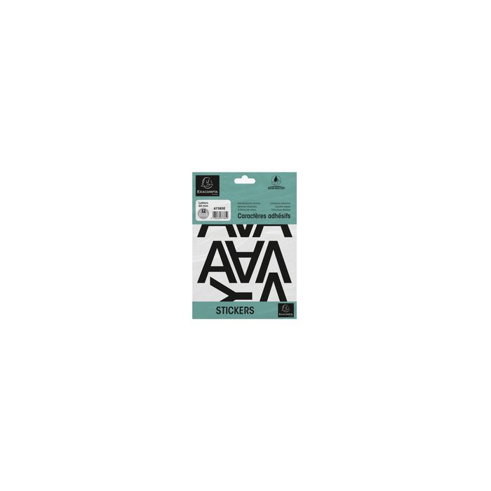 EXACOMPTA Lettres auto-adhésives A-Z, 60 mm, noir