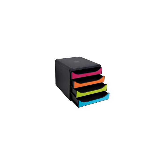 EXACOMPTA Module de classement BIG-BOX, 4 tiroirs, arlequin