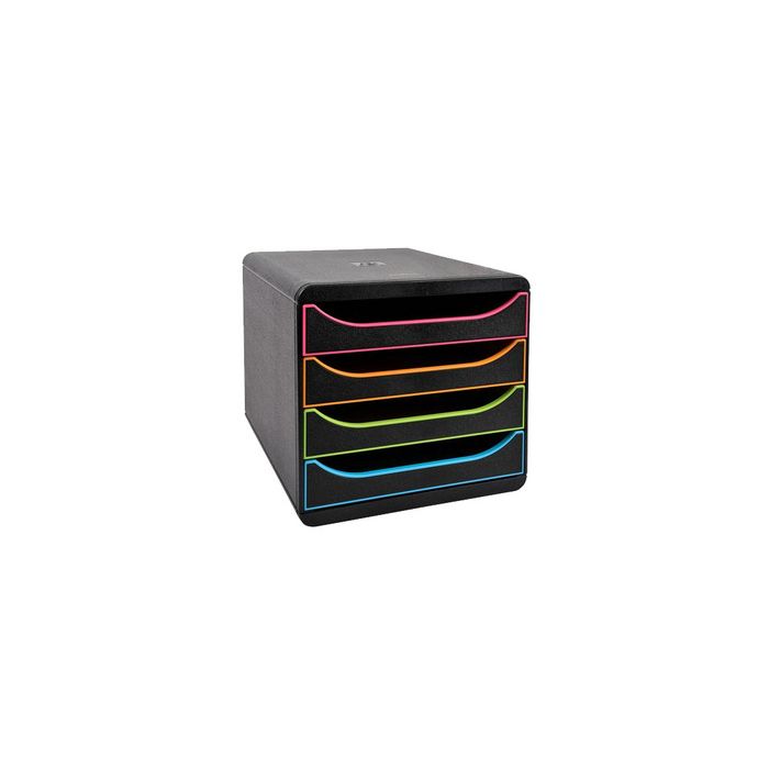 EXACOMPTA Module de classement BIG-BOX, 4 tiroirs, arlequin