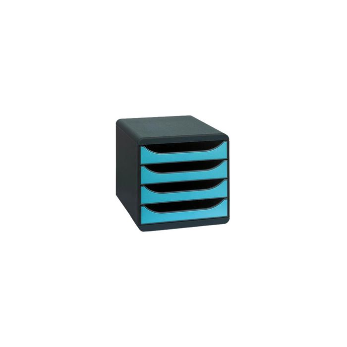 EXACOMPTA Module de classement BIG-BOX, 4 tiroirs, turquoise