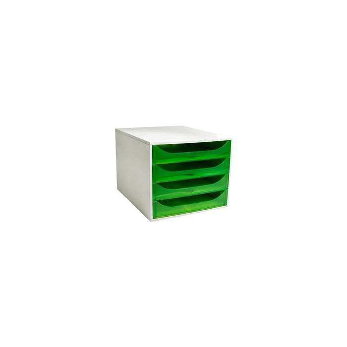 EXACOMPTA Module de classement ECOBOX, 4 tiroirs, vert pomme