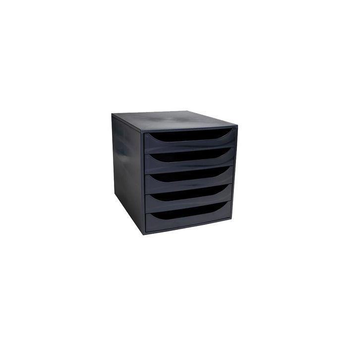 EXACOMPTA Module de classement ECOBOX, 5 tiroirs, noir/noir