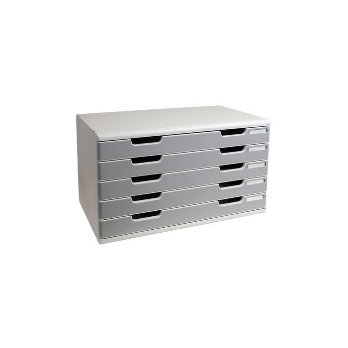 EXACOMPTA Module de classement MODULO A3, 5 tiroirs, gris