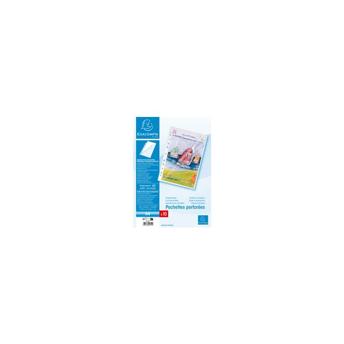 EXACOMPTA Pochette perforée, A4, PP, transparent