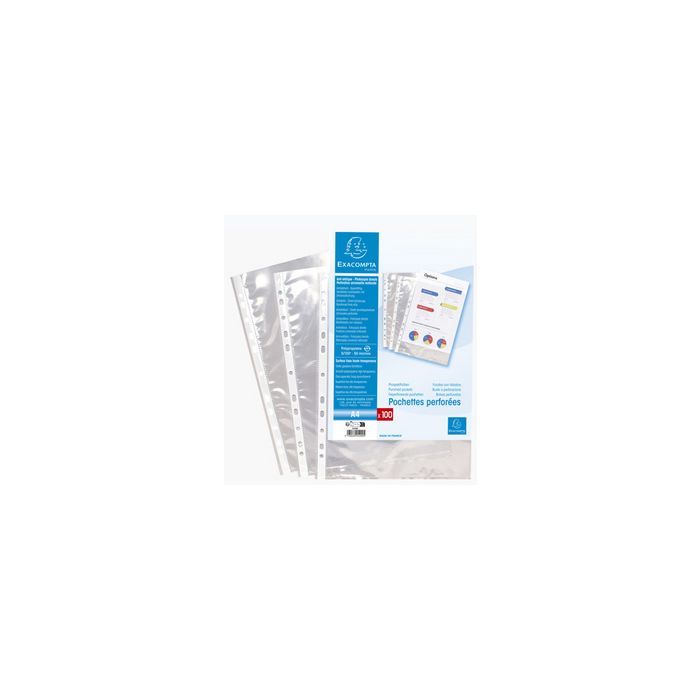 EXACOMPTA Pochette perforée, A4, PP, transparent