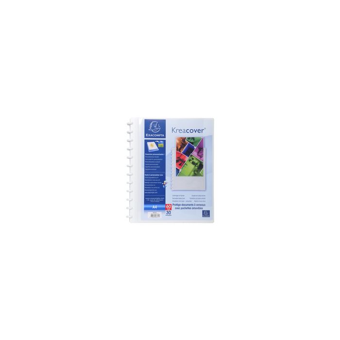 EXACOMPTA Protège-documents, A4, 30 pochettes, blanc