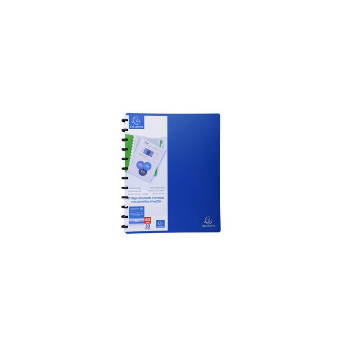 EXACOMPTA Protège-documents, A4, 30 pochettes, bleu