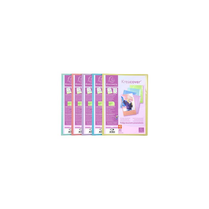EXACOMPTA Protège-documents, A4, PP, 50 pochettes, assorti x10