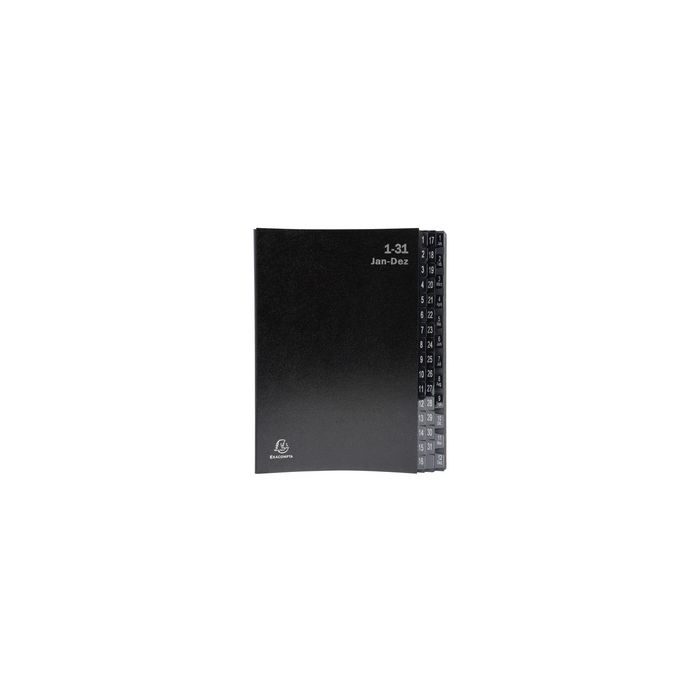 EXACOMPTA Pultordner, DIN A4, 1-12/1-31/, 44 Fächer, schwarz