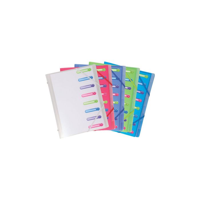 EXACOMPTA Trieur Chromaline, A4, PP, 8 compartiments,assorti x10