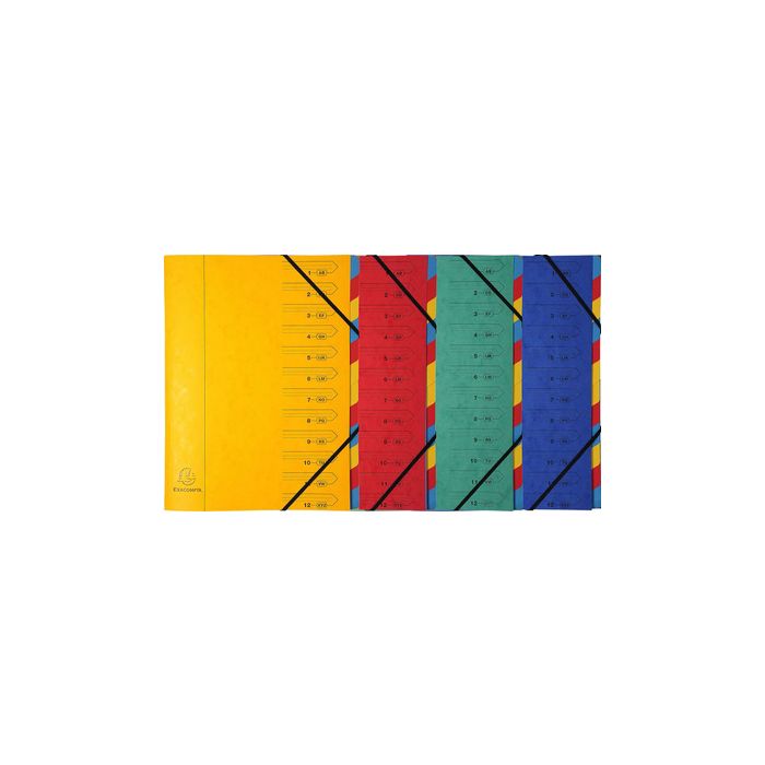 EXACOMPTA Trieur, A4, carton, 7 compartiments, bleu