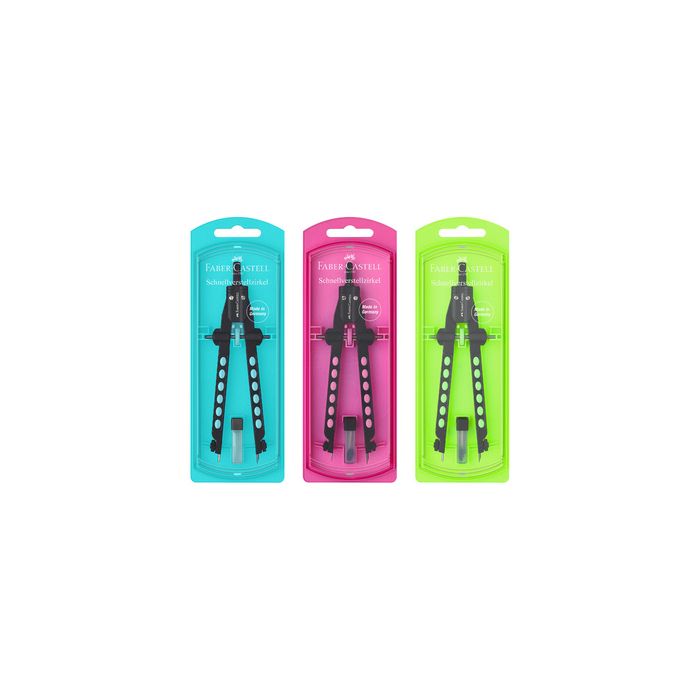 FABER-CASTELL Compas à réglage rapide FACTORY NEON x5