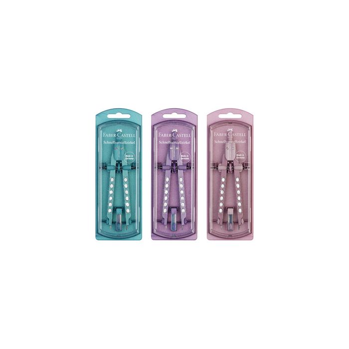 FABER-CASTELL Compas à réglage rapide FACTORY SPARKLE x3
