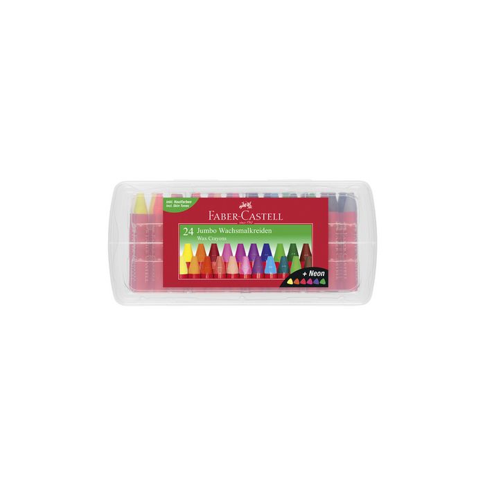 FABER-CASTELL Craies triangulaires à la cire Jumbo, étui 24