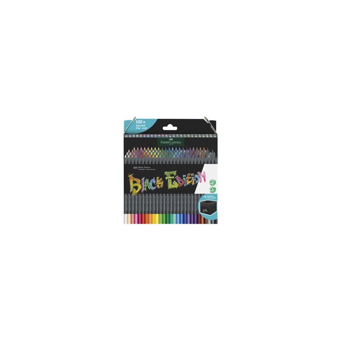 FABER-CASTELL Crayon de couleur Black Edition, étui de 100