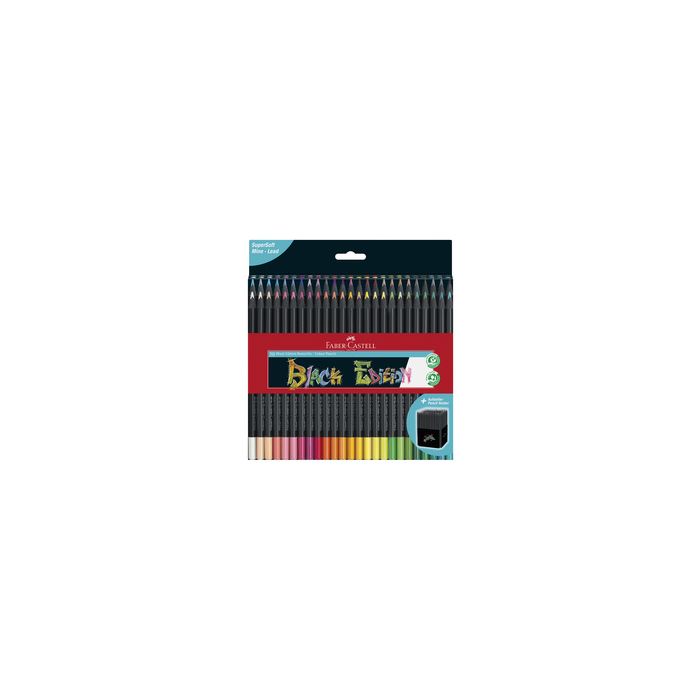 FABER-CASTELL Crayon de couleur Black Edition, étui de 50