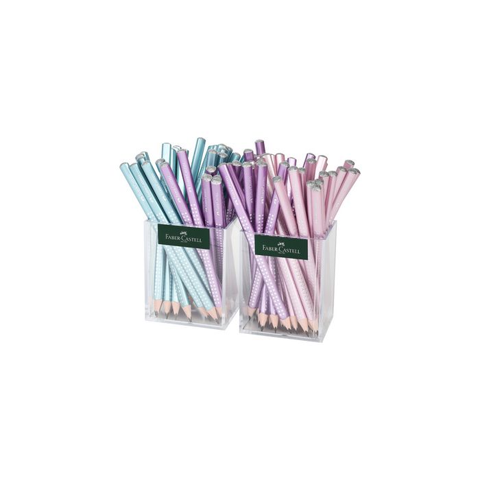 FABER-CASTELL Crayon graphite Jumbo GRIP SPARKLE, pot de 2