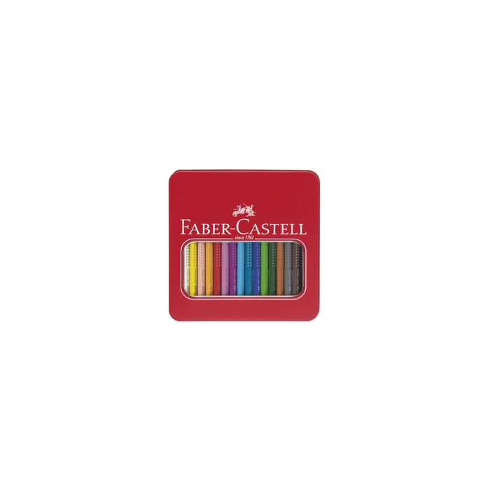 FABER-CASTELL Crayons de couleur Jumbo GRIP, étui en métal