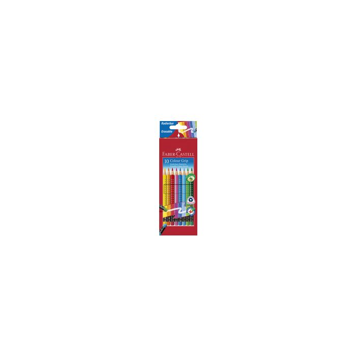 FABER-CASTELL Crayons de couleur gommable avec grip, étui