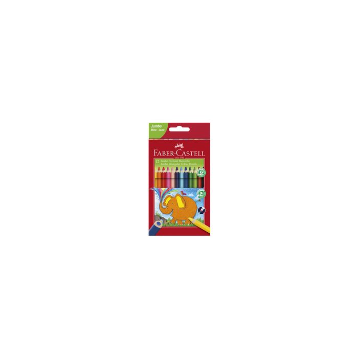 FABER-CASTELL Crayons de couleur triangulaire Jumbo, étui 12