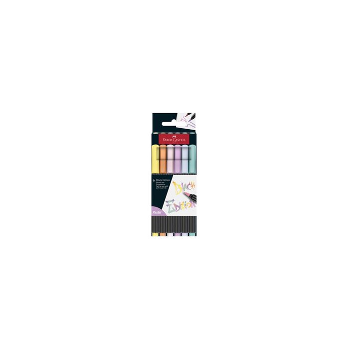 FABER-CASTELL Feutre Black Edition pastel, étui de 6