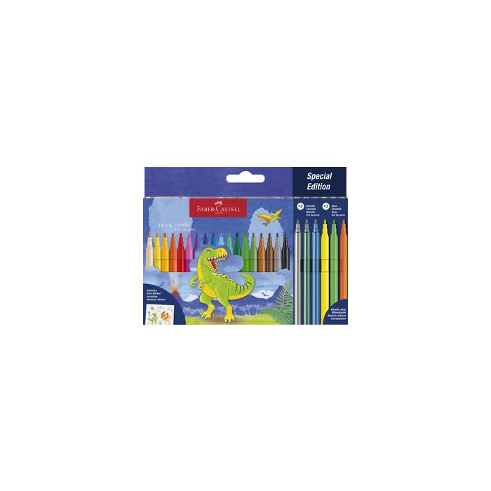 FABER-CASTELL Feutre Dino, étui en carton 18+6