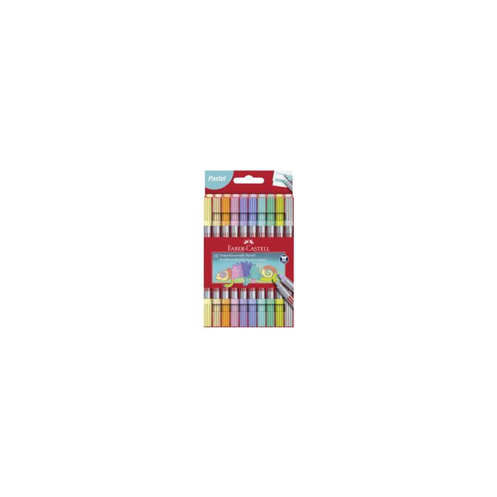 FABER-CASTELL Feutre double pointe pastel, étui de 10