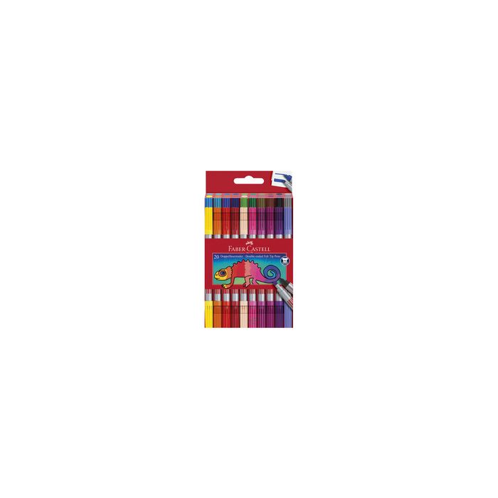 FABER-CASTELL Feutre double pointe, étui de 20