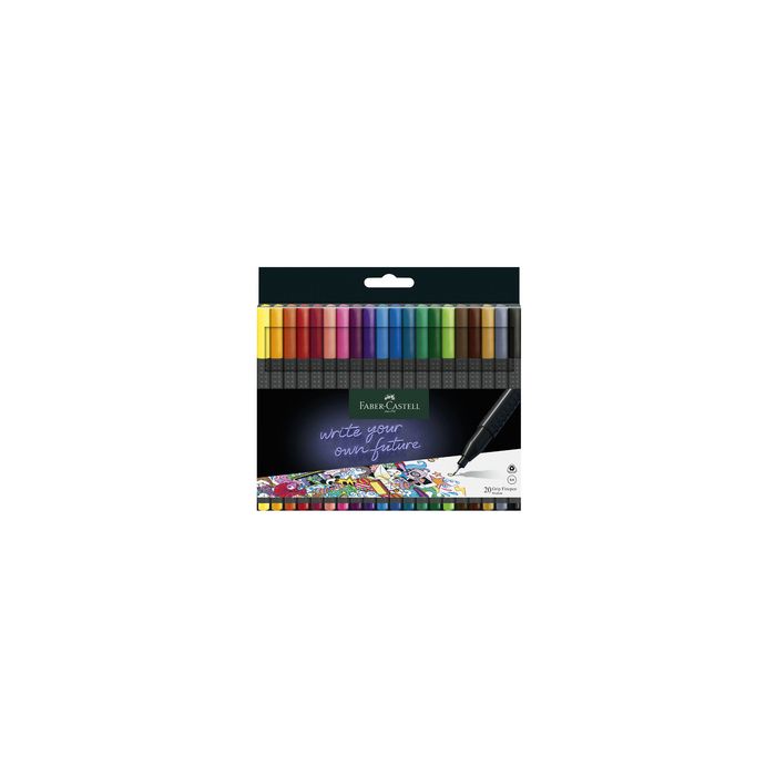 FABER-CASTELL Feutre pointe fine GRIP FINEPEN, étui de 20