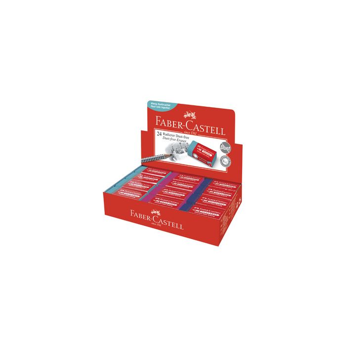FABER-CASTELL Gomme en plastique DUST-FREE, en présentoir x24